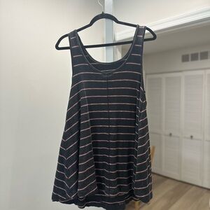 Free People Black and Pink Striped Mini Dress